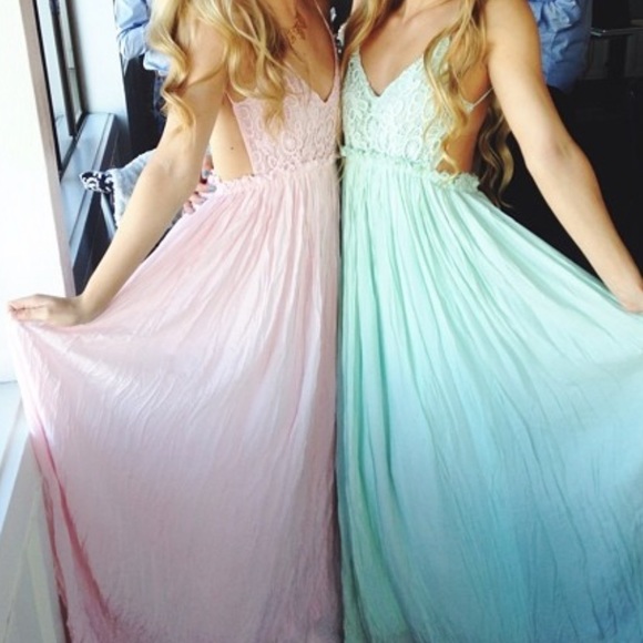 Light Pink Backless Maxi Dress - Picture 1 of 2